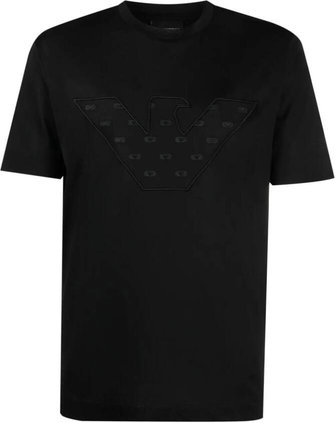 Emporio Armani T-shirt met logo-applicatie Zwart
