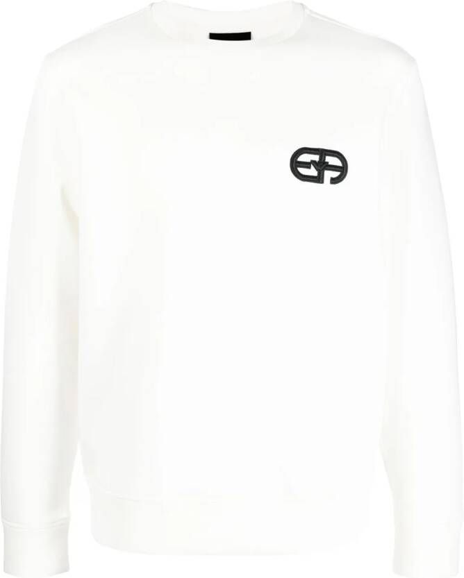 Emporio Armani Sweater met geborduurd logo Wit