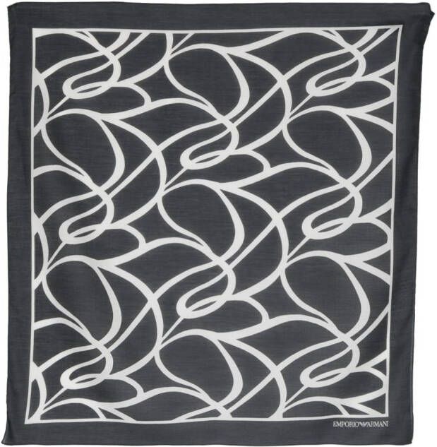 Emporio Armani Sjaal met abstracte print Zwart