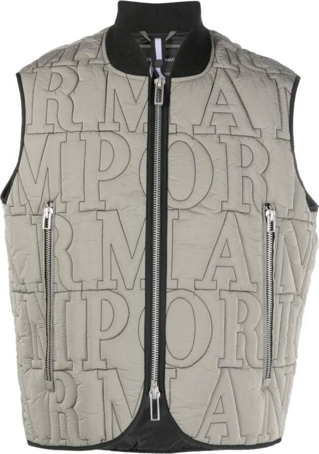 Emporio Armani Gilet met logo-reliëf Grijs