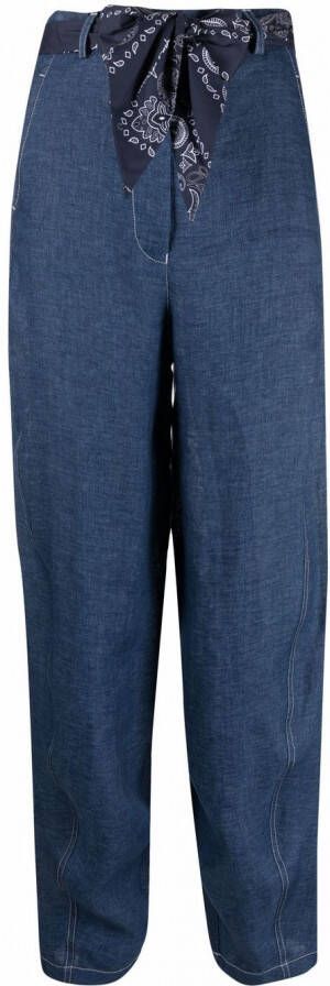 Emporio Armani High waist broek Blauw