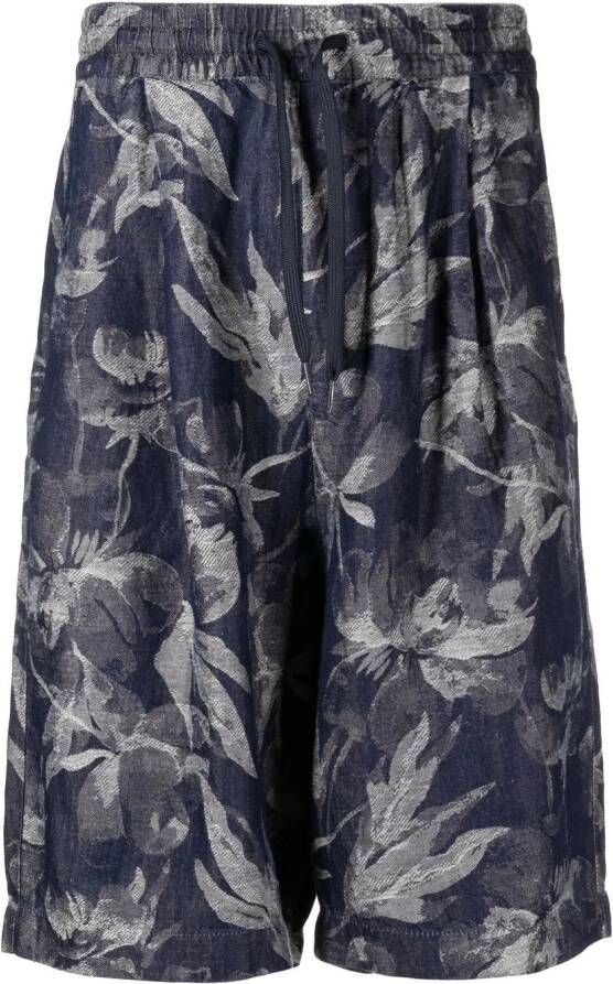 Emporio Armani Bermuda shorts met bloemenprint Blauw