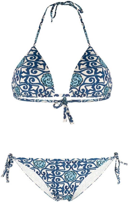 Emporio Armani Bikini met bloemenprint Blauw