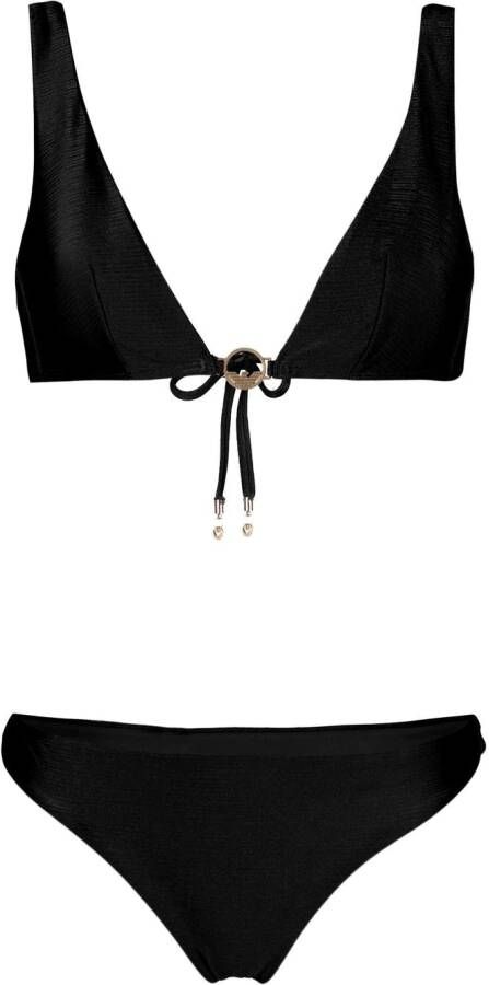 Emporio Armani Bikini met logoplakkaat Zwart