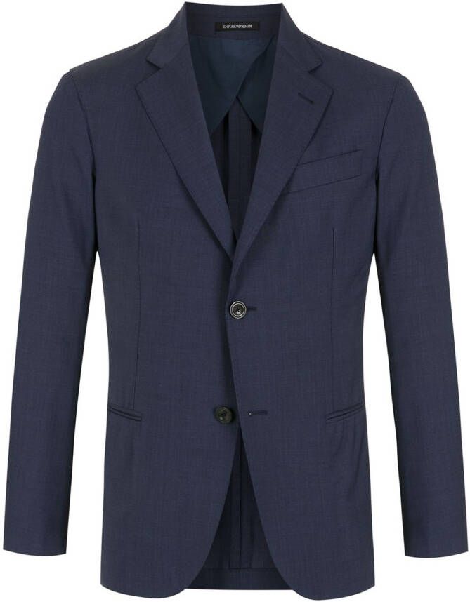 Emporio Armani Blazer van scheerwol Blauw