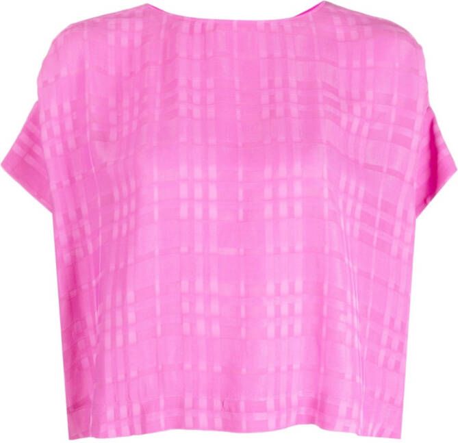 Emporio Armani Geruite blouse Roze