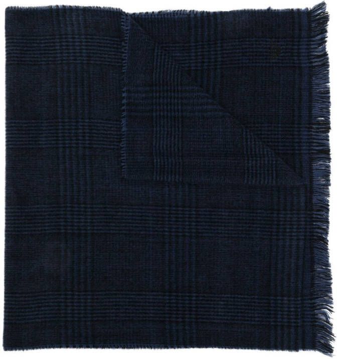 Emporio Armani check pattern woven scarf Zwart