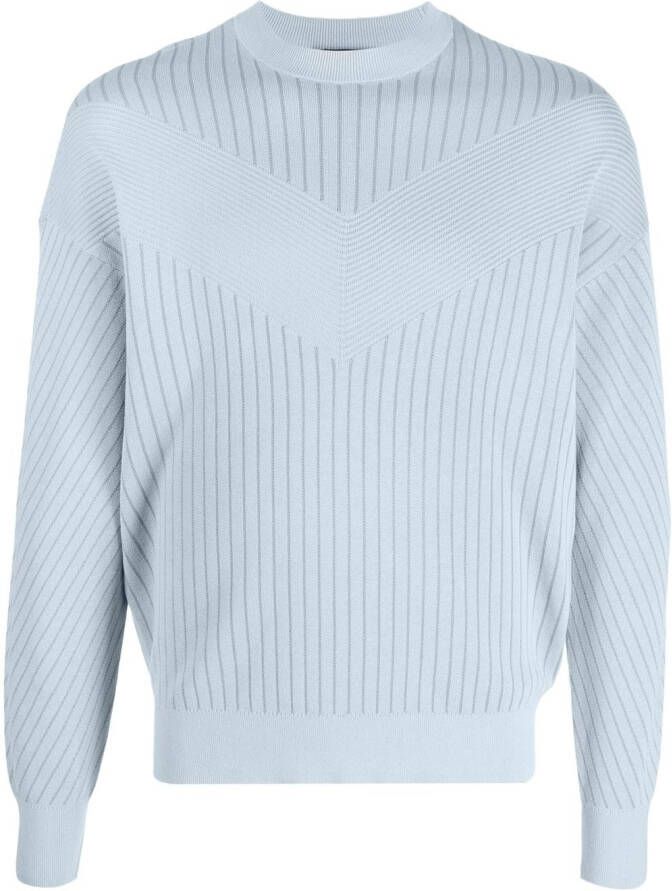 Emporio Armani Ribgebreide trui Blauw