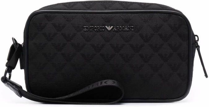 Emporio Armani Clutch met logoplakkaat Zwart