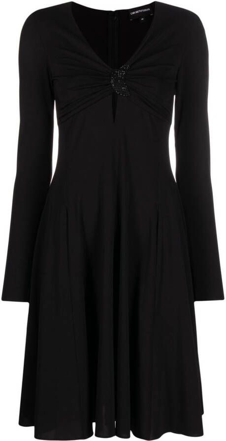 Emporio Armani Mini-jurk verfraaid met kristallen Zwart