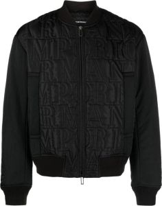 Emporio Armani decorative-stitching bomber jacket Zwart