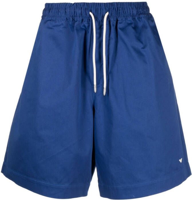 Emporio Armani Bermuda shorts met trekkoord Blauw