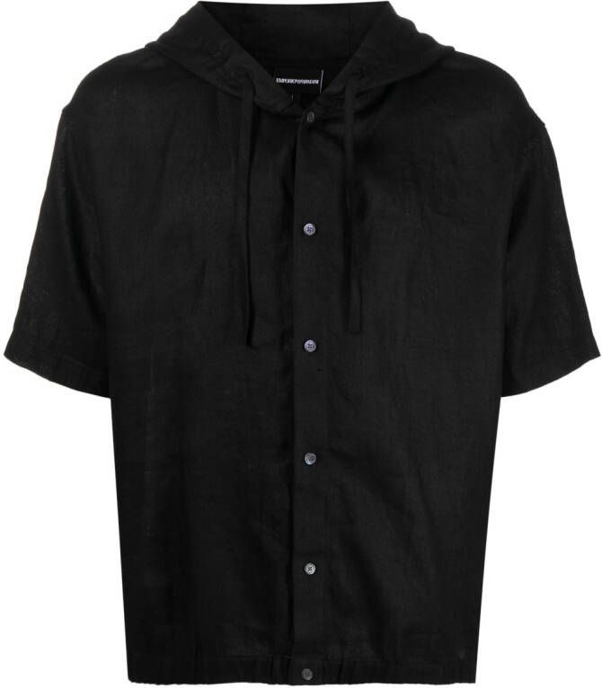 Emporio Armani Overhemd met capuchon Zwart