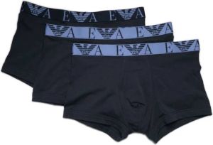 Emporio Armani Drie boxershorts met logoband Blauw