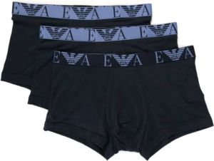 Emporio Armani Drie boxershorts met logoband Blauw