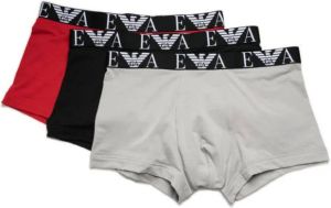 Emporio Armani Drie boxershorts met logoband Zwart