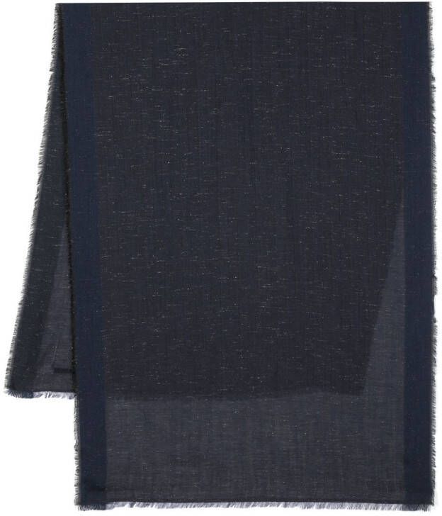 Emporio Armani Sjaal met geborduurd logo Blauw