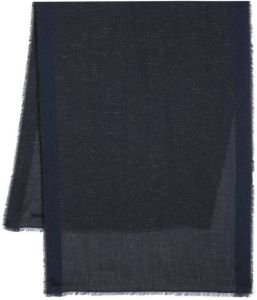 Emporio Armani embroidered logo scarf Blauw