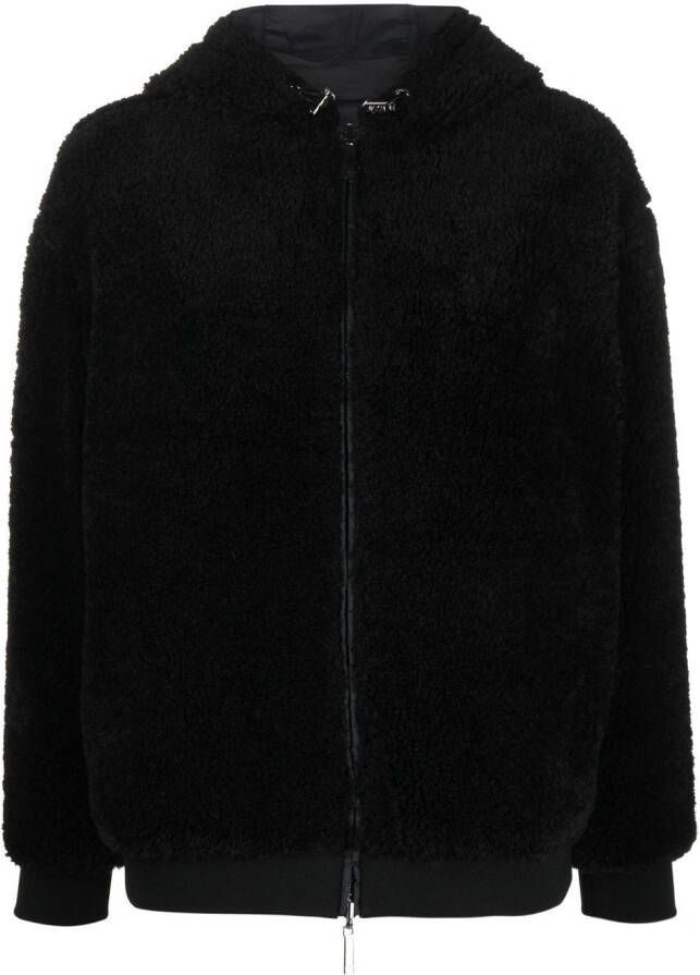 Emporio Armani Jack van imitatielamswol Zwart