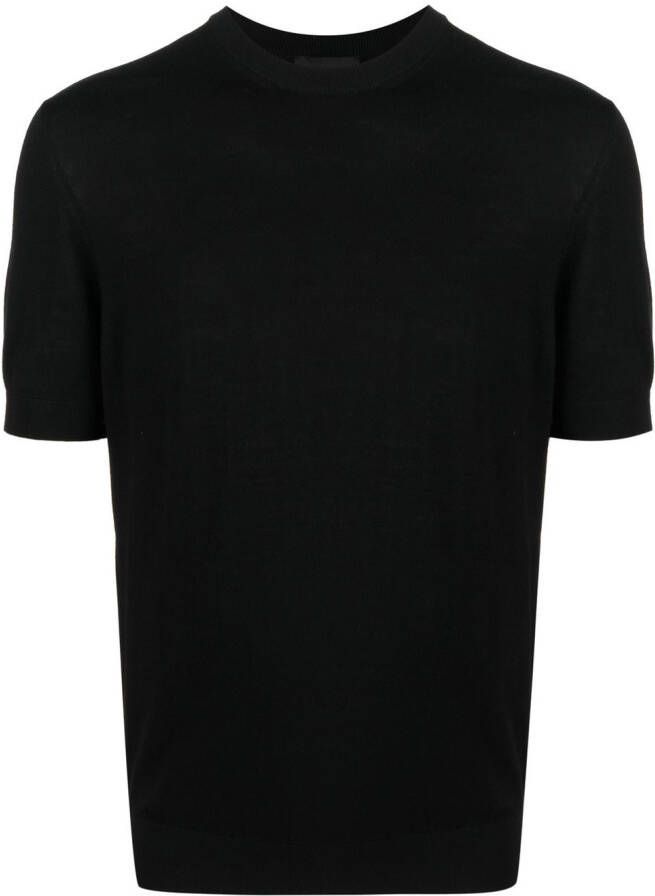 Emporio Armani Fijngebreid T-shirt Zwart