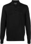Emporio Armani Gebreid poloshirt Zwart - Thumbnail 1