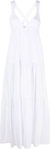Emporio Armani Gelaagde mouwloze jurk Wit