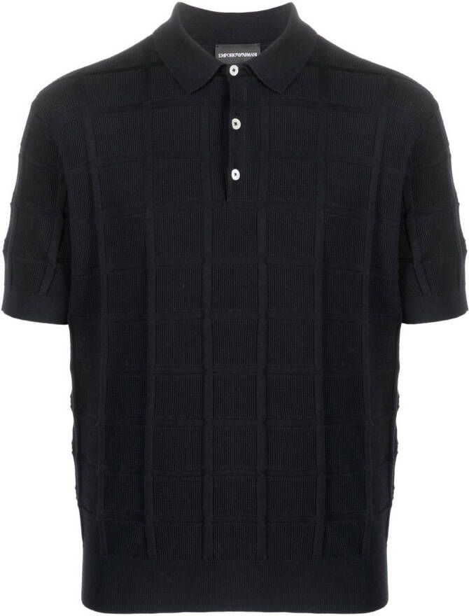 Emporio Armani Geribbeld poloshirt Blauw