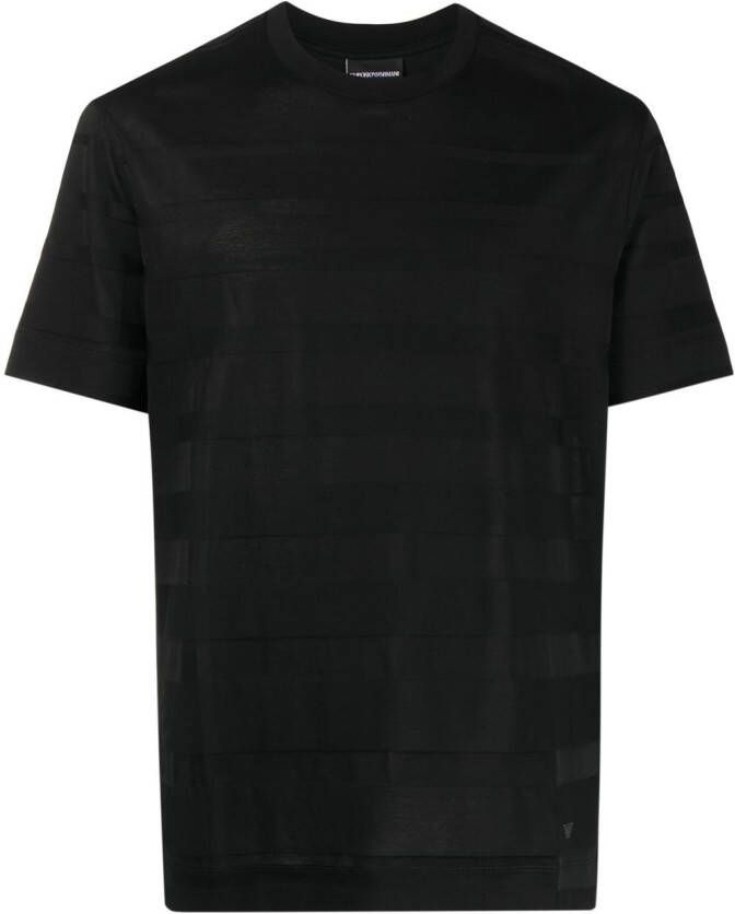 Emporio Armani Gestreept T-shirt Zwart