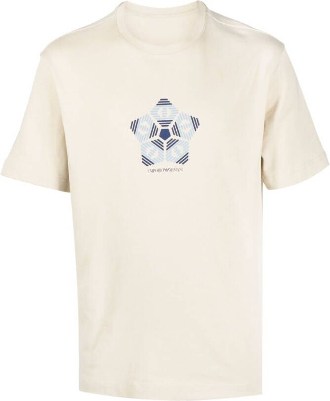 Emporio Armani T-shirt met logoprint Beige