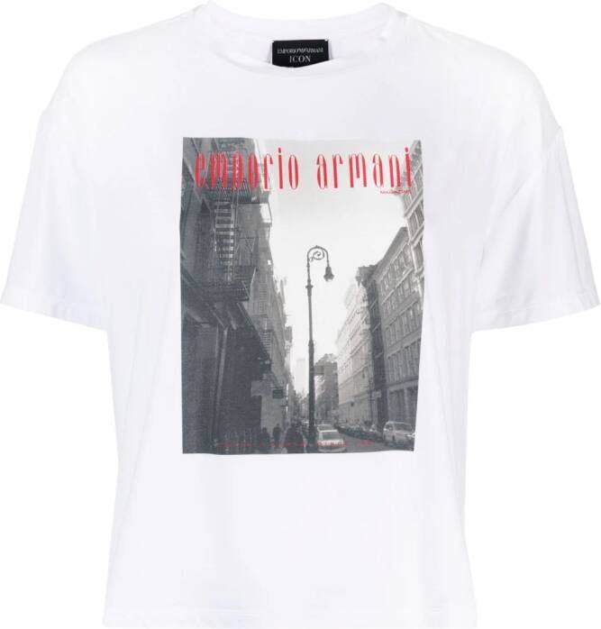 Emporio Armani T-shirt met grafische print Wit