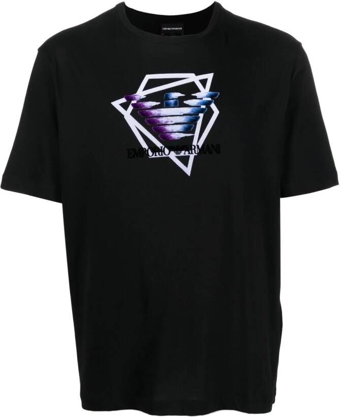 Emporio Armani T-shirt met grafische print Zwart