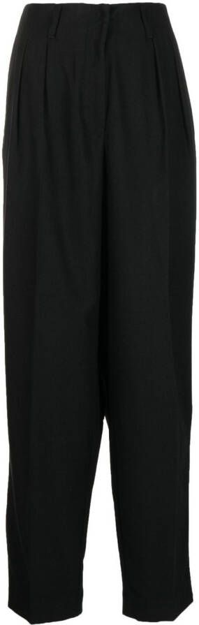 Emporio Armani high-waisted straight-leg trousers Zwart