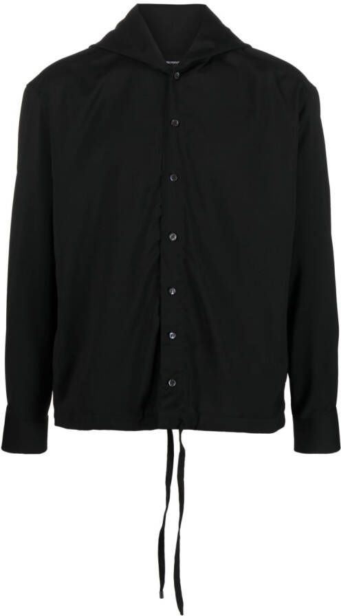 Emporio Armani Overhemd van scheerwol Zwart