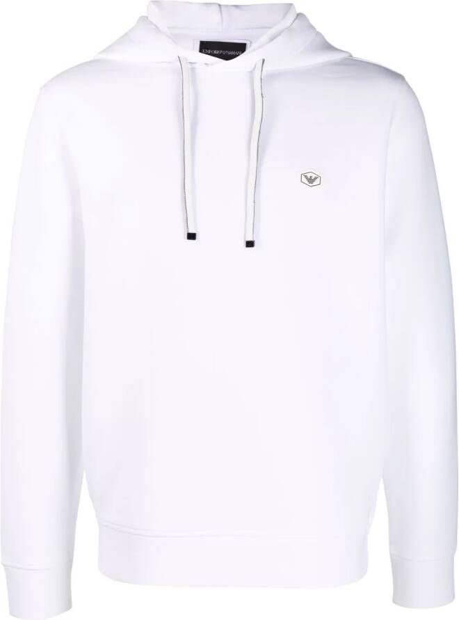 Emporio Armani Hoodie met logopatch Wit