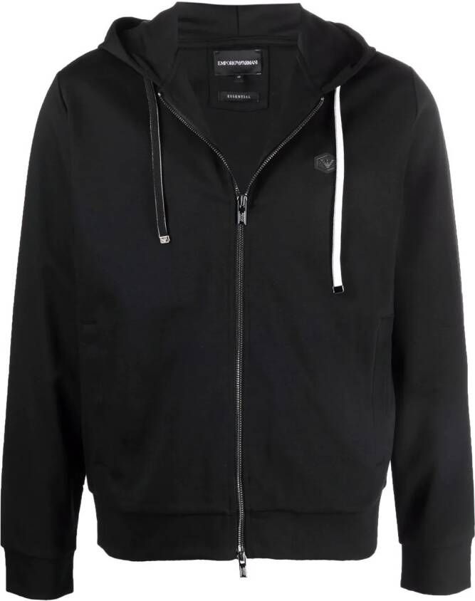 Emporio Armani Hoodie met logopatch Zwart