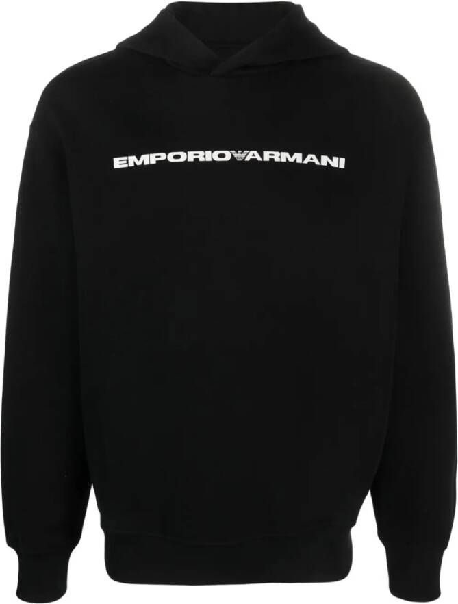 Emporio Armani Hoodie met logoprint Zwart