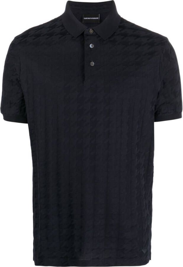 Emporio Armani Overhemd met pied-de-poule print Blauw