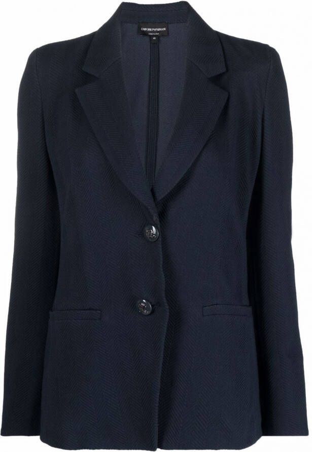 Emporio Armani Jack met enkele rij knopen Blauw