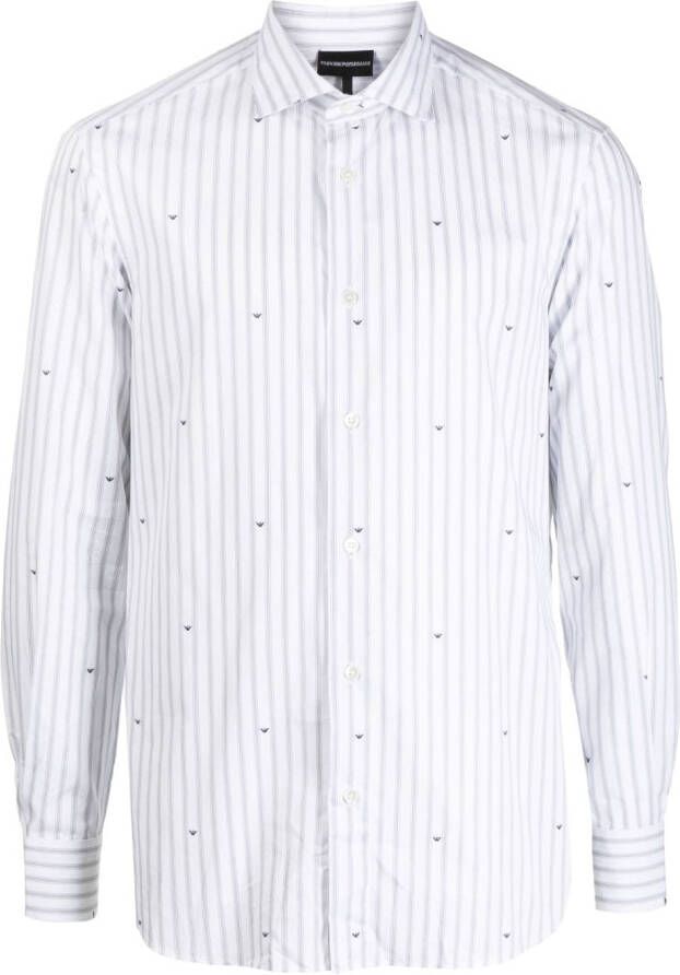 Emporio Armani Overhemd met jacquard logo Wit