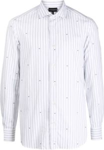 Emporio Armani jacquard-logo cotton shirt Wit
