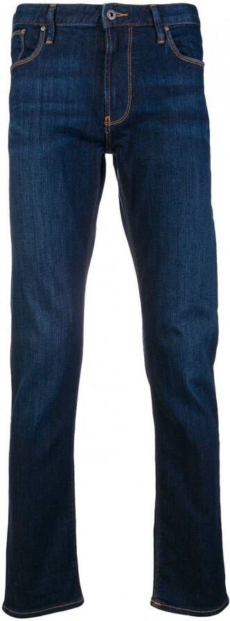 Emporio Armani jeans met recht uitlopende pijpen Blauw