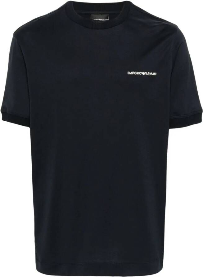 Emporio Armani Katoenen T-shirt met logoprint Blauw