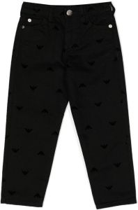 Emporio Ar i Kids Jeans met logoprint Zwart