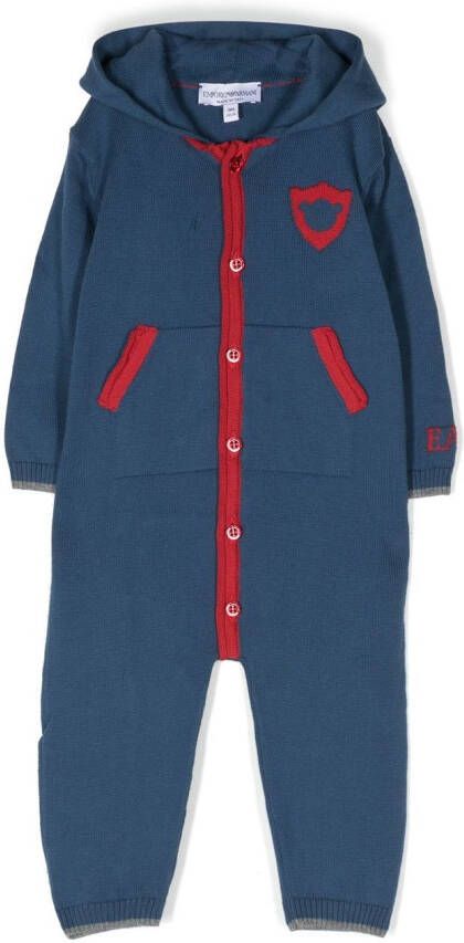 Emporio Ar i Kids Button-up jumpsuit Blauw
