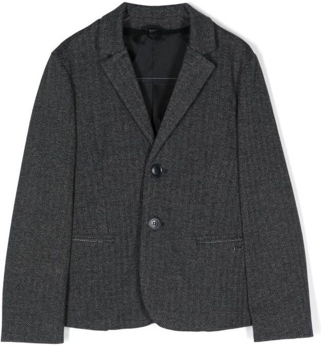 Emporio Ar i Kids Blazer met chevron-patroon Blauw
