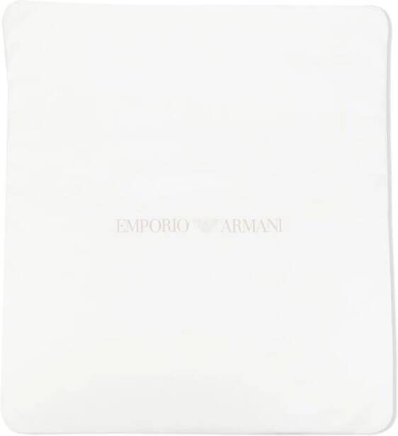 Emporio Ar i Kids Deken met logoprint Wit