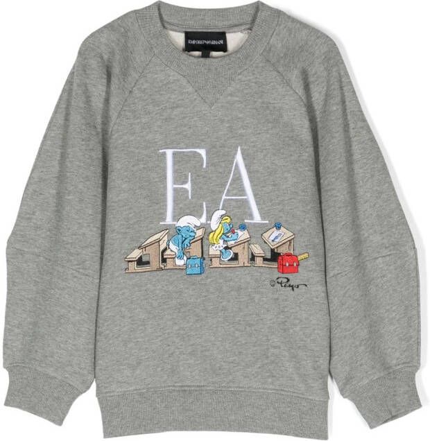 Emporio Ar i Kids Sweater met geborduurd logo Grijs