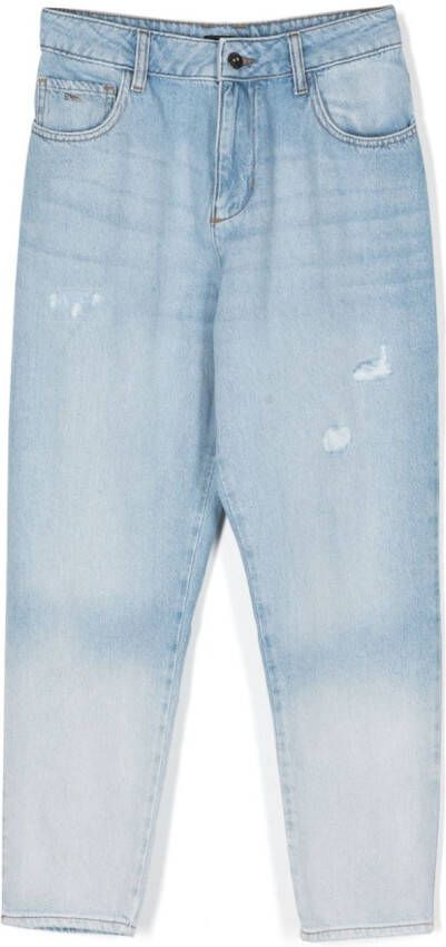 Emporio Ar i Kids Jeans met vervaagd effect Blauw