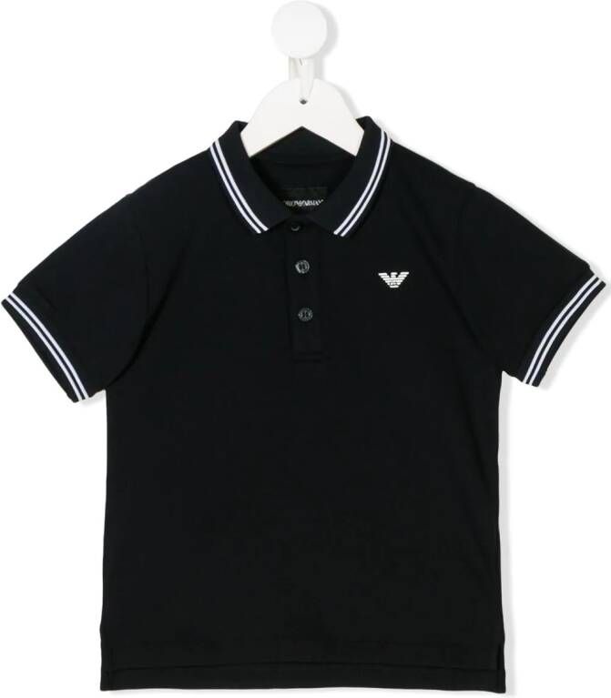 Emporio Ar i Kids gestreepte poloshirt Blauw