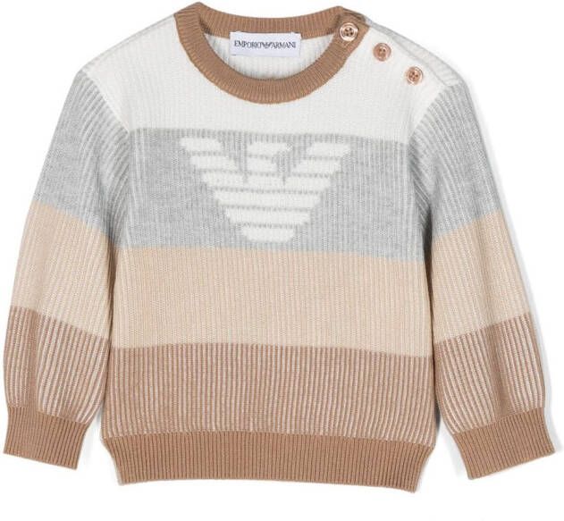 Emporio Ar i Kids Intarsia sweater Beige